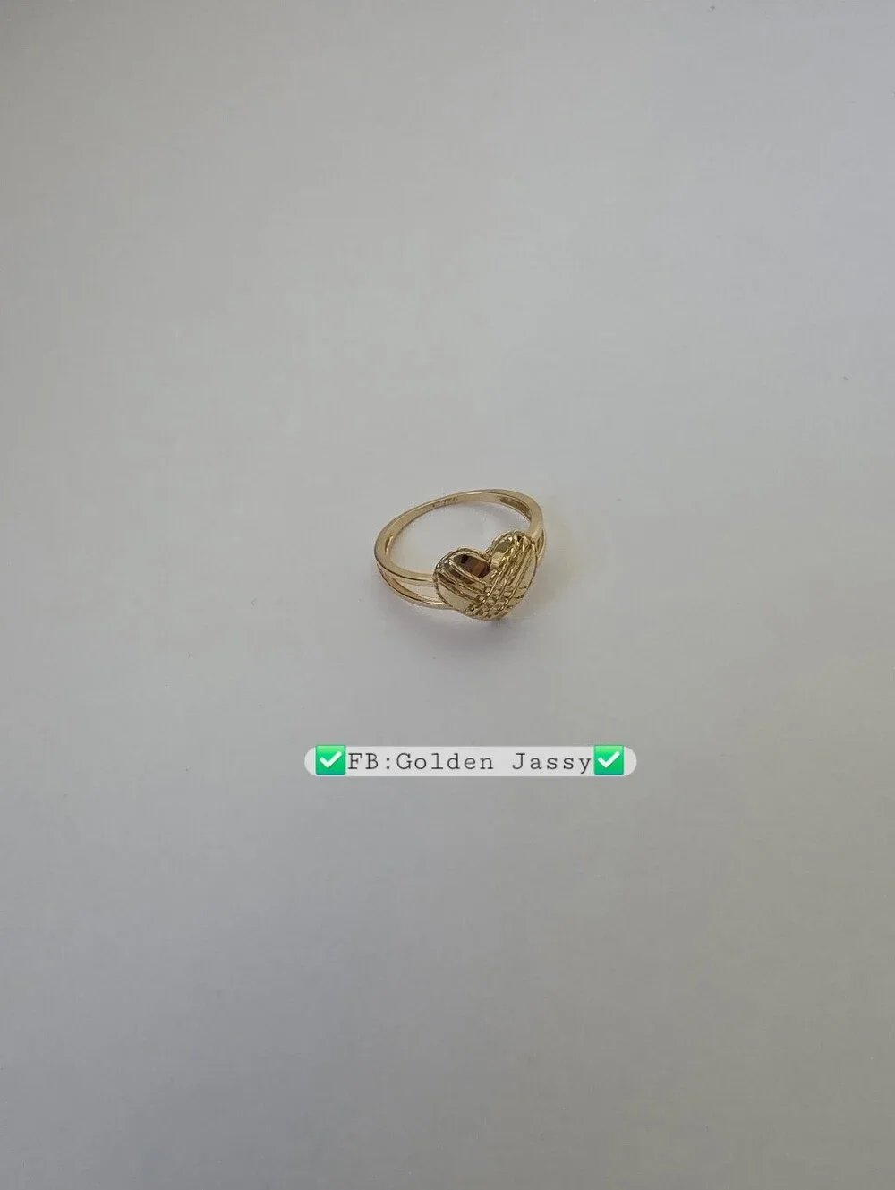 18K Real Gold Heart Ring 6